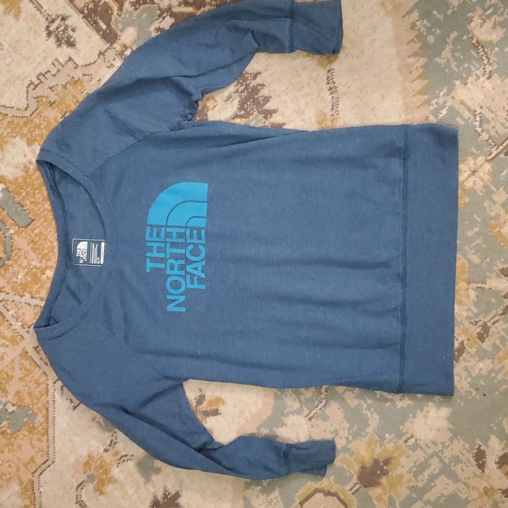 The North Face Women's Blue Sweatshirt with Teal Logo